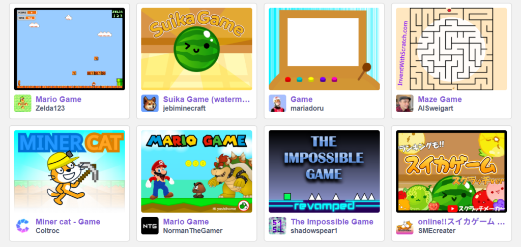 Scratch ゲーム作品 一覧